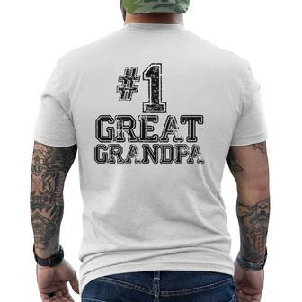 1 Great Grandpa Number One Sports Father's Day Mens Back Print T-shirt | Mazezy UK