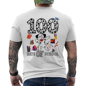 100 Days Smarter Of School Dabbing Dalmatian Dog Teachers Men's T-shirt Back Print | Mazezy