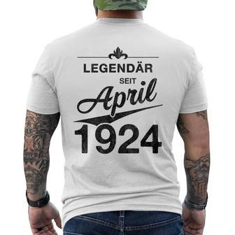 100 Geburtstag 100 Jahre Alt Legendär Seit April 1924 T-Shirt mit Rückendruck - Seseable
