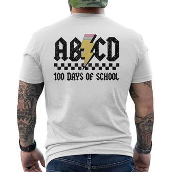 100Th Day 100 Days Of School Abcd Teachers Rock Boys Girls Men's T-shirt Back Print | Mazezy