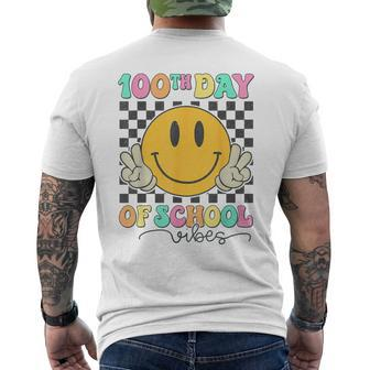 100Th Day Of School Vibes Cute Smile Face 100 Days Of School Men's T-shirt Back Print - Seseable