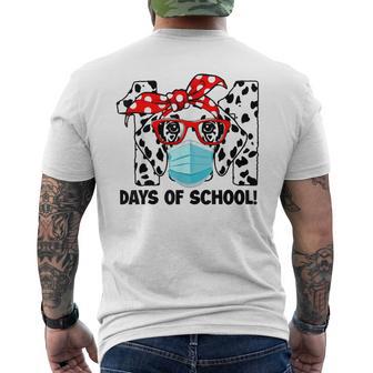 101 Days Of School Dalmatian Dog Face Mask 100Th Day School Men's T-shirt Back Print - Monsterry