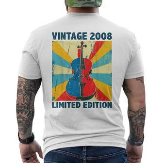 16 Years Old Vintage 2008 Cello Lover 16Th Birthday Men's T-shirt Back Print - Monsterry AU