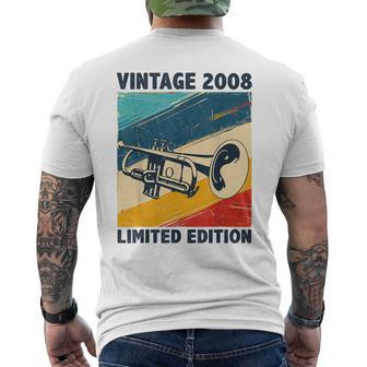 16 Years Old Vintage 2008 Trumpet Lover 16Th Birthday Men's T-shirt Back Print - Monsterry CA