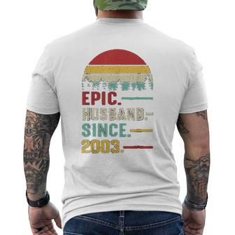 18Th Wedding Anniversary Ideas Epic Husband Since 2003 Mens Back Print T-shirt | Seseable CA