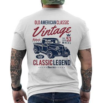 1950S Vintage Classic Cars 1953 Birthday Truck Men's T-shirt Back Print - Monsterry