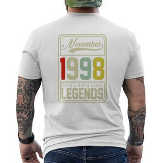 1998 November The Birth Of Legends Christmas 19 Years Old Mens Back Print T-shirt | Seseable CA
