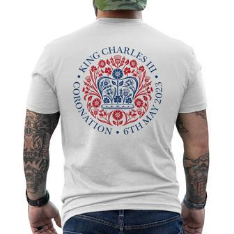 2023 Coronation King Charles Uk British Crown Emblem Logo Men's T-shirt Back Print - Monsterry