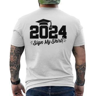 2024 Senior Graduation Autograph Class Of 2024 Men's T-shirt Back Print - Monsterry
