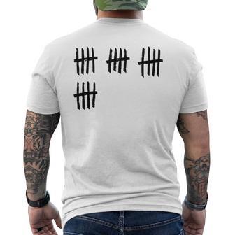 20Th Birthday Outfit 20 Years Old Tally Marks Anniversary Men's T-shirt Back Print - Monsterry UK