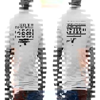 2Nd Amendment Defend The Second American Flag Mens Back Print T-shirt - Thegiftio