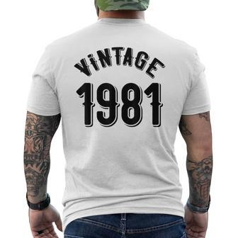 43Rd Birthday Awesome Since 1981 Decorations Vintage Retro Men's T-shirt Back Print - Monsterry UK