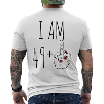 I Am 49 Plus 1 Middle Finger For A 50Th Birthday Men's T-shirt Back Print - Thegiftio UK