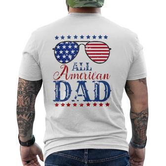 4Th Of July All American Dad Sunglasses Matching Family Mens Back Print T-shirt | Mazezy