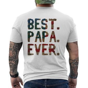 4Th Of July Father's Day Usa Dad Best Papa Ever Mens Back Print T-shirt | Mazezy