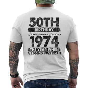 50Th Birthday 50 Year Old Vintage 1974 Limited Edition Men's T-shirt Back Print - Thegiftio UK