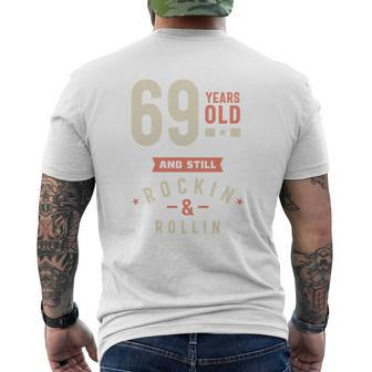 69 Years Old And Still Rocking And Rolling 2022 Mens Back Print T-shirt - Thegiftio UK