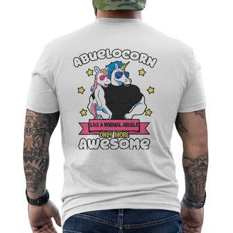 Abuelocorn 1 Kid Father's Day Abuelo Unicorn Granddaughter Mens Back Print T-shirt | Mazezy