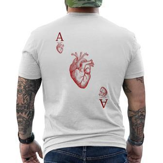 Ace Of Hearts Anatomy Playing Card Human Heart Costume Men's T-shirt Back Print - Monsterry CA