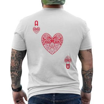 Ace Of Hearts Card Game Poker Blackjack Men's T-shirt Back Print - Monsterry UK