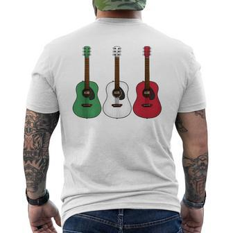 Acoustic Guitar Italian Flag Guitarist Musician Italy Men's T-shirt Back Print - Monsterry AU