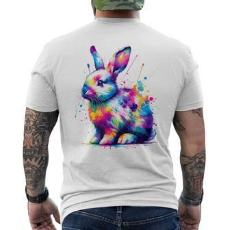 Adorable Bunny In Vibrant Colors For Girls Ladies Easter Men's T-shirt Back Print - Seseable