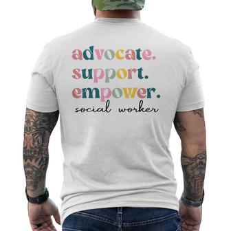 Advocate Support Empower Cute Social Worker Graduation Msw Men's T-shirt Back Print - Seseable