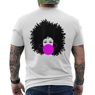 Afro Curly Natural Hair African American Black Women Men's T-shirt Back Print - Monsterry CA