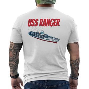 Aircraft Carrier Uss Ranger Cv-61 For Grandpa Dad Son Mens Back Print T-shirt | Mazezy