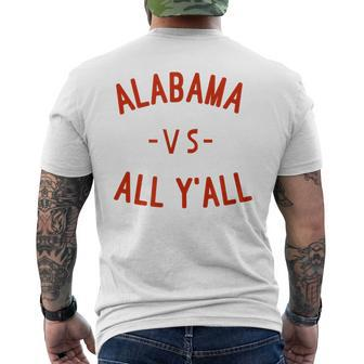 Alabama Vs All Yall With Crimson Letters T Men's T-shirt Back Print - Monsterry