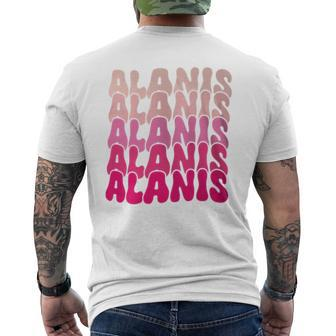 Alanis Vintage Personalized Name I Love Alanis Men's T-shirt Back Print - Monsterry