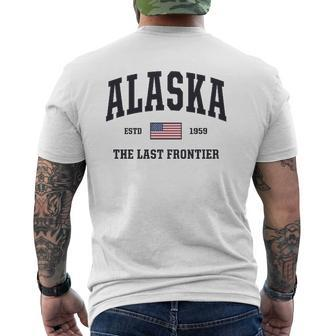 Alaska American Flag Veteran Military Usa Mens Back Print T-shirt | Mazezy