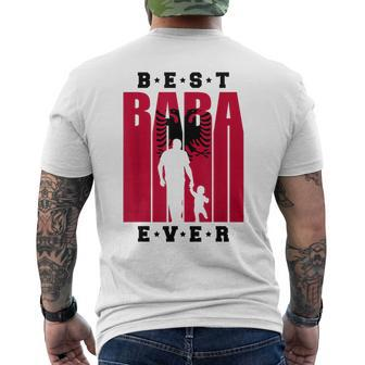 Albania Baba Of Newborn Albanian Dad With Baby Shqiptar Men's T-shirt Back Print - Monsterry