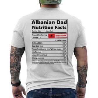 Albanian Dad Nutrition Facts Fathers Day Albanian Daddy Men's T-shirt Back Print - Monsterry AU