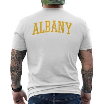 Albany Ny- Throwback Vintage Worn Classic Men's T-shirt Back Print - Seseable