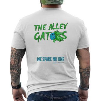 Alley Gator Bowling Mens Back Print T-shirt - Thegiftio UK