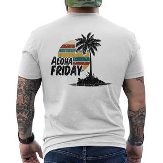 Aloha Friday Hawaiian Retro Sunset Summer Vintage Men's T-shirt Back Print - Monsterry