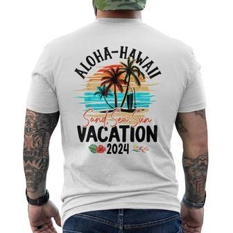 Aloha Hawaii 2024 Family Friends Group Vacation Matching Men's T-shirt Back Print | Seseable CA