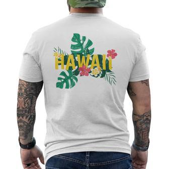Aloha Hawaiian Sumer Vacation Tropical Flowers Hawaii Men's T-shirt Back Print - Monsterry DE