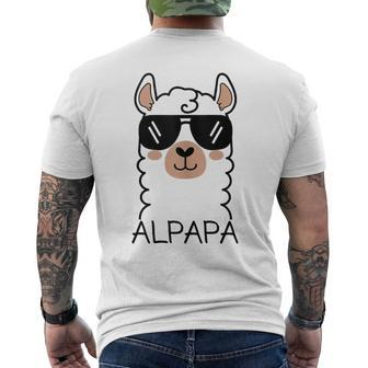 Alpapa Alpaca Llama Lover Father's Day Animals Daddy Men's T-shirt Back Print - Thegiftio UK