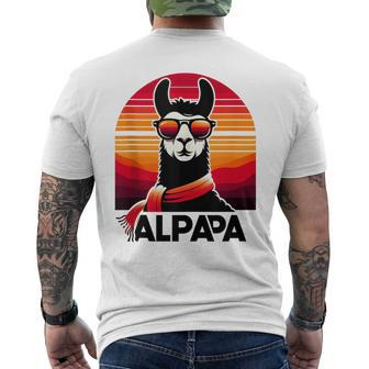 Alpapa Llama Retro With Sunglasses Dad Alpaca Father's Day Men's T-shirt Back Print - Thegiftio UK