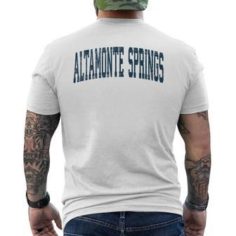 Altamonte Springs Florida Fl Vintage Athletic Sports Navy De Men's T-shirt Back Print - Monsterry UK