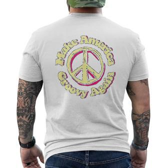 Make America Groovy Again Peace Sign 70S Retro Mens Back Print T-shirt - Thegiftio UK