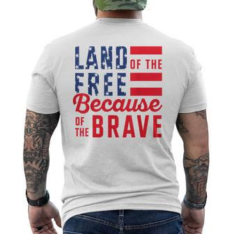 America Land Of The Free Because Of The Brave Retro Men's T-shirt Back Print - Monsterry UK