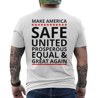 Make America Safe United Equal And Again Pride Trump 2020 Men's T-shirt Back Print - Monsterry