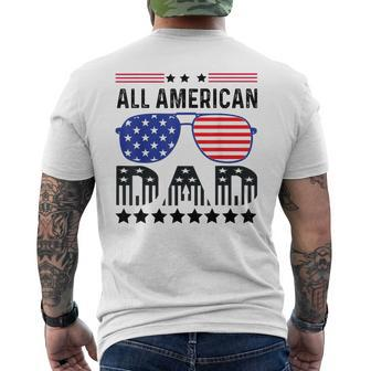 All American Dad 4Th Of July Father's Day Sunglasses Family Men's T-shirt Back Print - Seseable