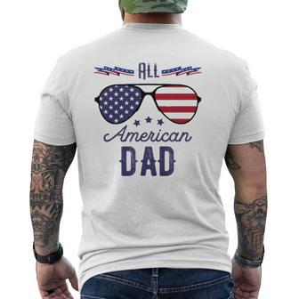 All American Dad 4Th Of July Sunglasses Mens Back Print T-shirt | Mazezy