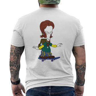 American Dad Skateboarding Roger Mens Back Print T-shirt | Mazezy