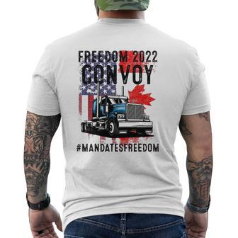 American Flag Canada Flag Freedom Convoy 2022 Trucker Driver Mens Back Print T-shirt | Mazezy UK