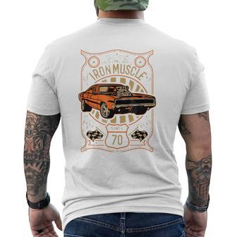 American Muscle Cars Iron Muscle Mens Back Print T-shirt | Mazezy CA